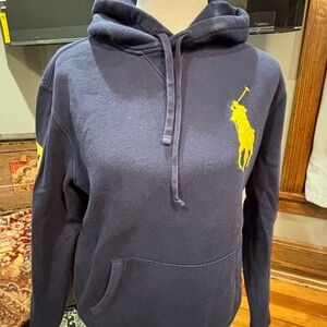 Polo Ralph Lauren Dark Blue Hoodie with Yellow Emblem